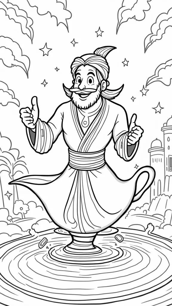 genie coloring pages